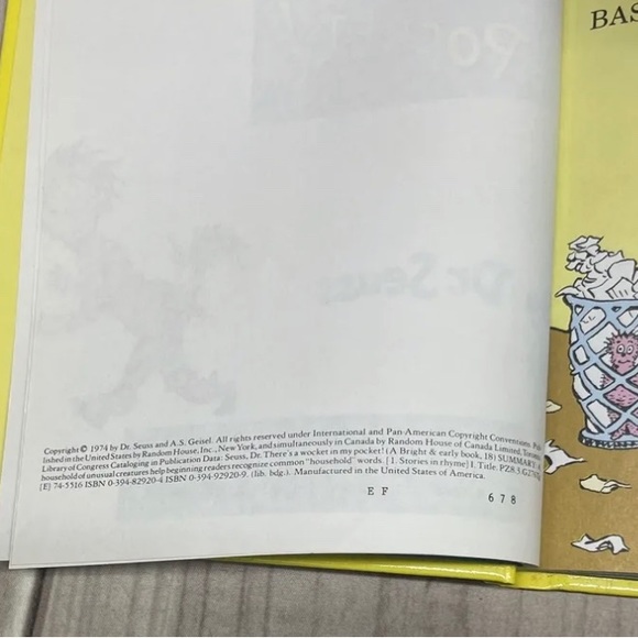 There's a Wocket in My Pocket! By Dr. Seuss 1974 Hardcover Grolier Book Club Ed - Picture 7 of 12